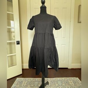 Adyson Parker Black Puff Sleeve Tiered Dress